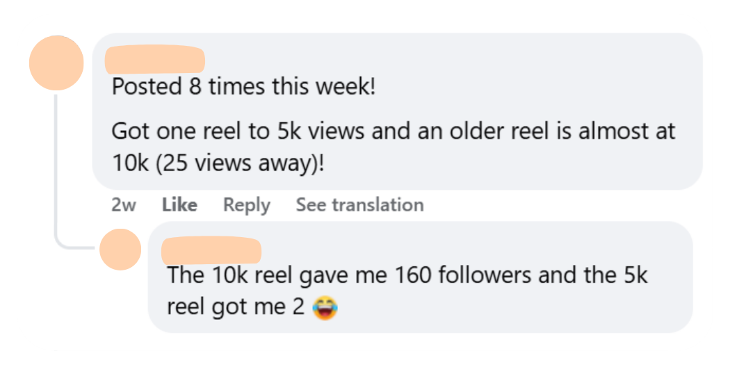 Student testimonial screenshot